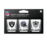 Las Vegas Raiders NFL / SHT003 - 3 Shot Glass Set Packaged