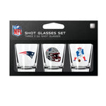 New England Patriots NFL / SHT003 - 3 Shot Glass Set Packaged