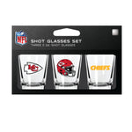 Kansas City Chiefs NFL / SHT003 - 3 Shot Glass Set Packaged