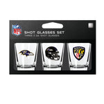 Baltimore Ravens NFL / SHT003 - 3 Shot Glass Set Packaged