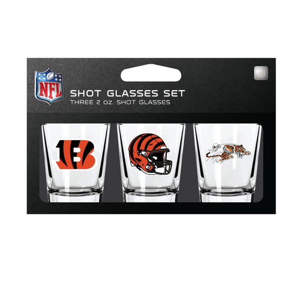 Cincinnati Bengals NFL / SHT003 - 3 Shot Glass Set Packaged