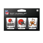 Cleveland Browns NFL / SHT003 - 3 Shot Glass Set Packaged