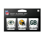 Green Bay Packers NFL / SHT003 - 3 Shot Glass Set Packaged