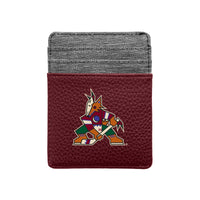 Wholesale Arizona Coyotes Pebble Front Pocket Wallet Maroon