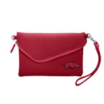 Wholesale Arkansas Razorbacks Fold Over Crossbody Pebble Dark Red