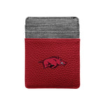 Wholesale Arkansas Razorbacks Pebble Front Pocket Wallet Dark Red