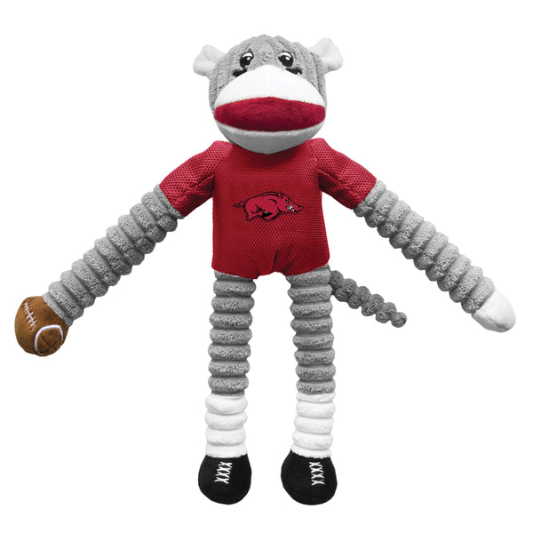 Wholesale Arkansas Razorbacks Team Sock Monkey Pet Toy Football