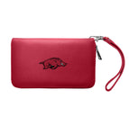 Wholesale Arkansas Razorbacks Zip Organizer Wallet Pebble Dark Red