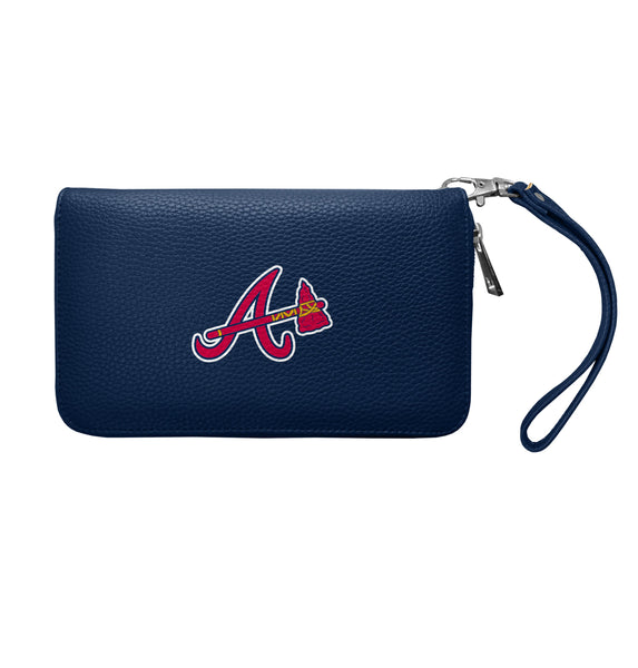 Wholesale Atlanta Braves Zip Organizer Wallet Pebble Navy