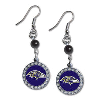 Wholesale Baltimore Ravens NFL / EAR007 - Rhinestone Dangle Earrings