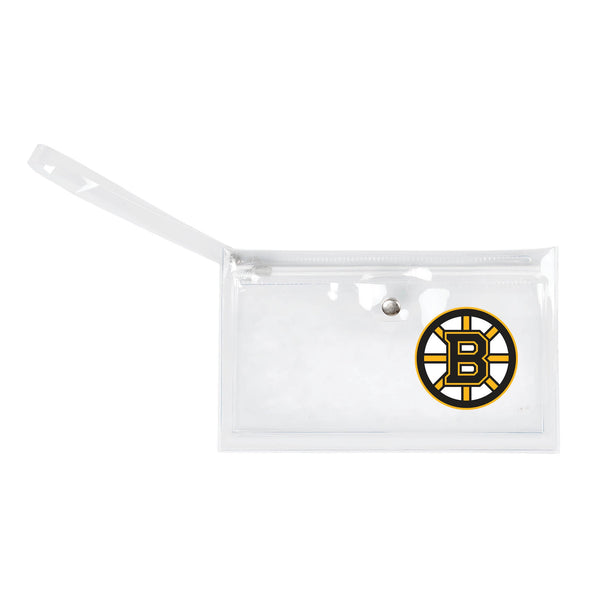 Wholesale Boston Bruins Clear Ticket Wristlet