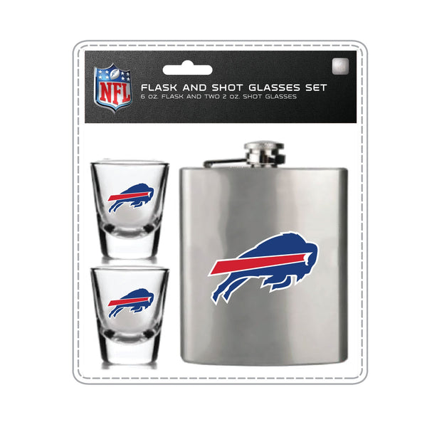 Wholesale Buffalo Bills NFL / FSK001 - Flask Shot Glasses Set