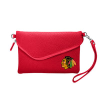 Wholesale Chicago Blackhawks Fold Over Crossbody Pebble Light Red