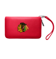 Wholesale Chicago Blackhawks Zip Organizer Wallet Pebble Light Red