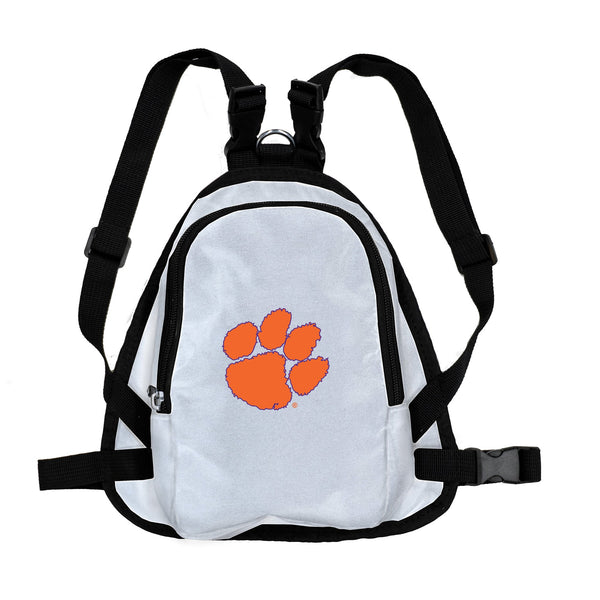 Wholesale Clemson Tigers Pet Mini Backpack WHTE M