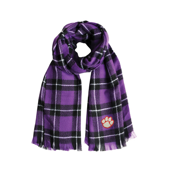 Wholesale Clemson Tigers Plaid Blanket Scarf PR-BLK