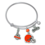 Wholesale Cleveland Browns NFL / BRC001 - 3 Charm Bracelet