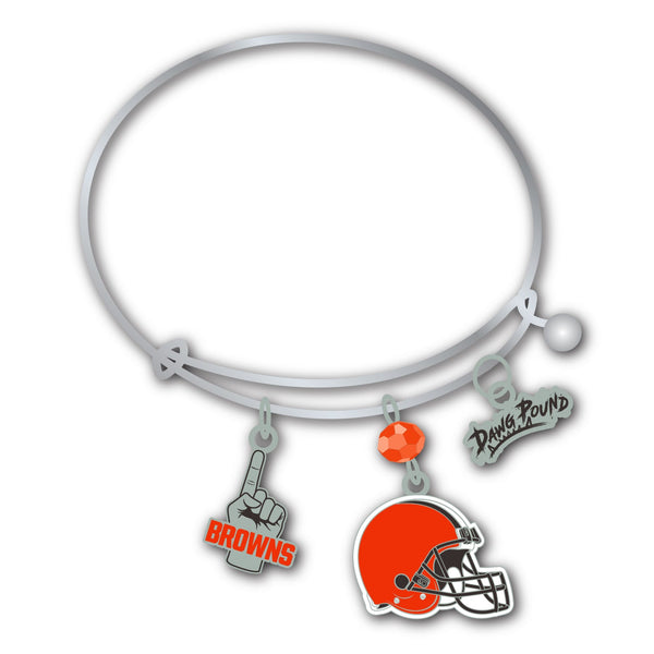 Wholesale Cleveland Browns NFL / BRC001 - 3 Charm Bracelet