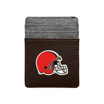 Wholesale Cleveland Browns Pebble Front Pocket Wallet Brown