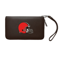 Wholesale Cleveland Browns Zip Organizer Wallet Pebble Brown