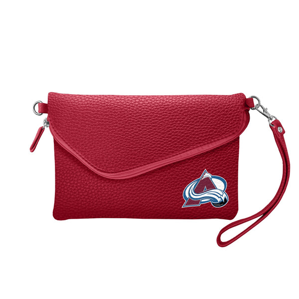 Wholesale Colorado Avalanche Fold Over Crossbody Pebble Dark Red