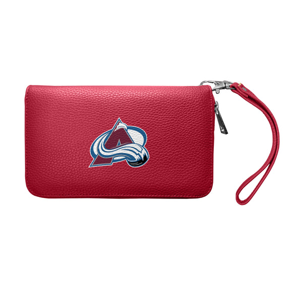 Wholesale Colorado Avalanche Zip Organizer Wallet Pebble Dark Red