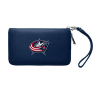 Wholesale Columbus Blue Jackets Zip Organizer Wallet Pebble Navy