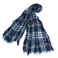 Wholesale Dallas Cowboys Crinkle Scarf Plaid Navy/Gray