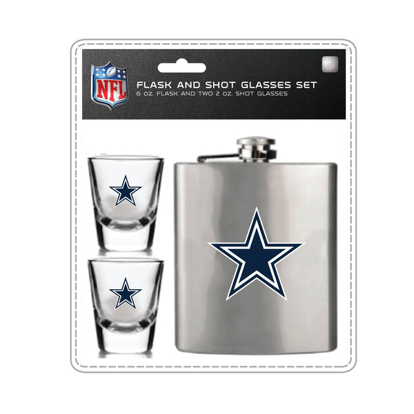 Wholesale Dallas Cowboys NFL / FSK001 - Flask Shot Glasses Set