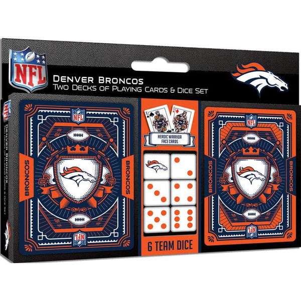 Wholesale Denver Broncos - 2-Pack Playing Cards & Dice Set