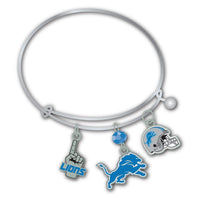 Wholesale Detroit Lions NFL / BRC001 - 3 Charm Bracelet