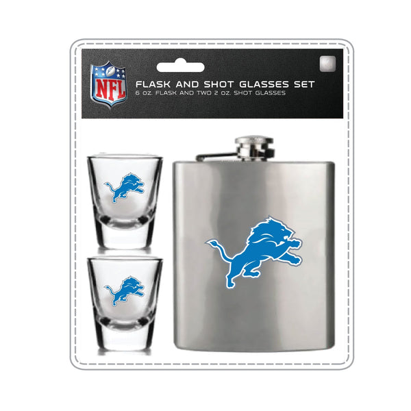 Wholesale Detroit Lions NFL / FSK001 - Flask Shot Glasses Set