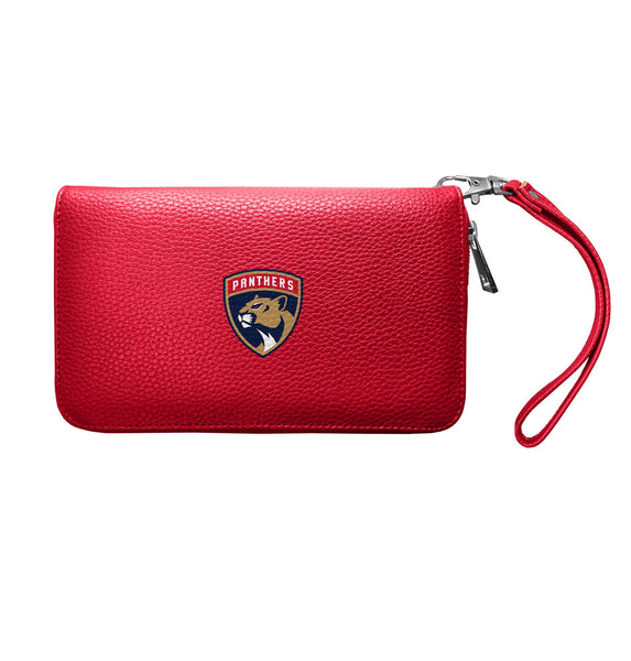 Wholesale Florida Panthers Zip Organizer Wallet Pebble Light Red