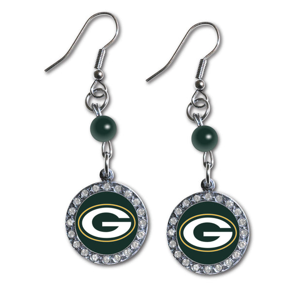 Wholesale Green Bay Packers NFL / EAR007 - Rhinestone Dangle Earrings