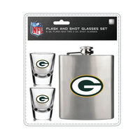 Wholesale Green Bay Packers NFL / FSK001 - Flask Shot Glasses Set