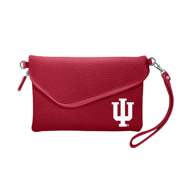 Wholesale Indiana Hoosiers Fold Over Crossbody Pebble Dark Red