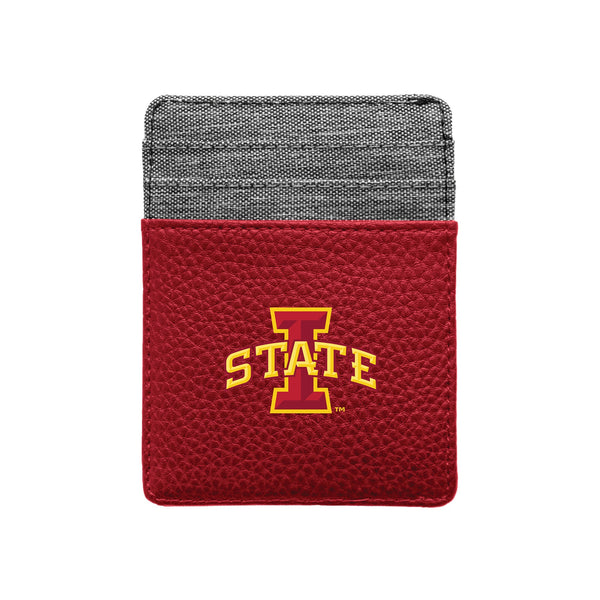 Wholesale Iowa State Cyclones Pebble Front Pocket Wallet Dark Red