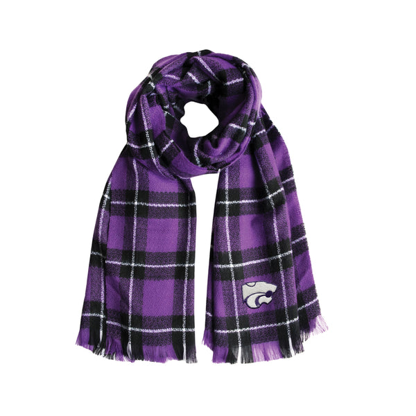 Wholesale Kansas State Wildcats Plaid Blanket Scarf PR-BLK