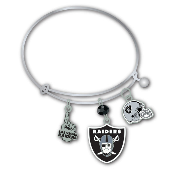 Wholesale Las Vegas Raiders NFL / BRC001 - 3 Charm Bracelet