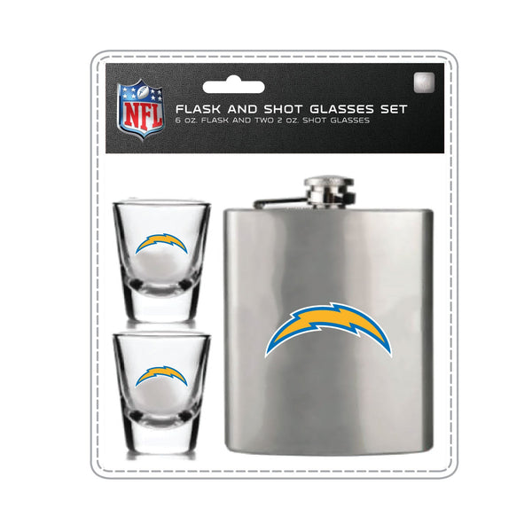 Wholesale Los Angeles Chargers NFL / FSK001 - Flask Shot Glasses Set