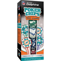 Wholesale Miami Dolphins 100 Piece Poker Chips