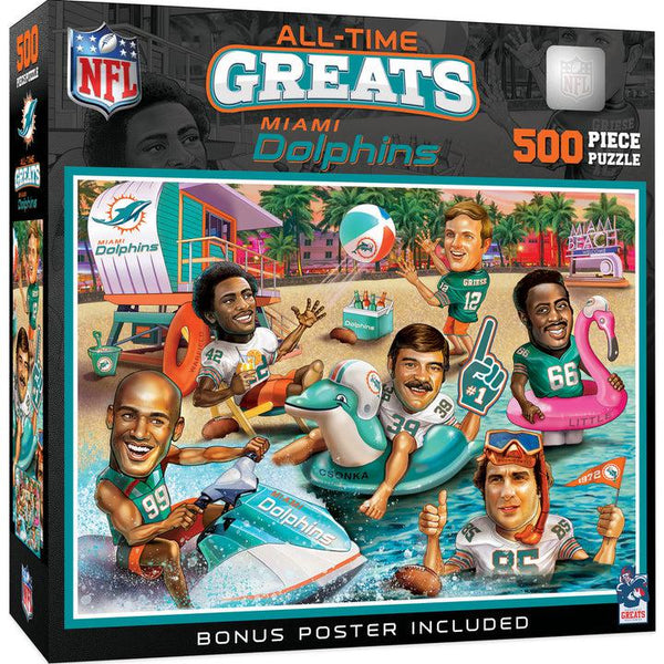 Wholesale Miami Dolphins - All Time Greats 500 Piece Jigsaw Puzzle