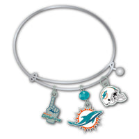 Wholesale Miami Dolphins NFL / BRC001 - 3 Charm Bracelet