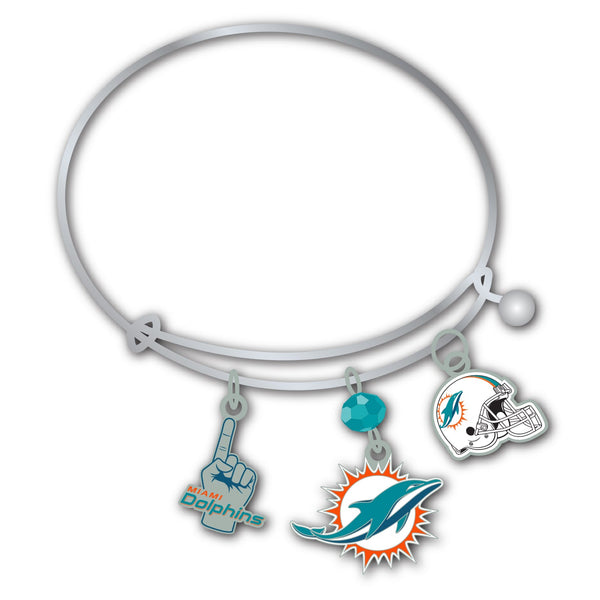 Wholesale Miami Dolphins NFL / BRC001 - 3 Charm Bracelet