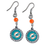 Wholesale Miami Dolphins NFL / EAR007 - Rhinestone Dangle Earrings