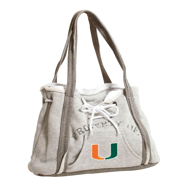 Wholesale Miami Hurricanes Hoodie Purse Grey