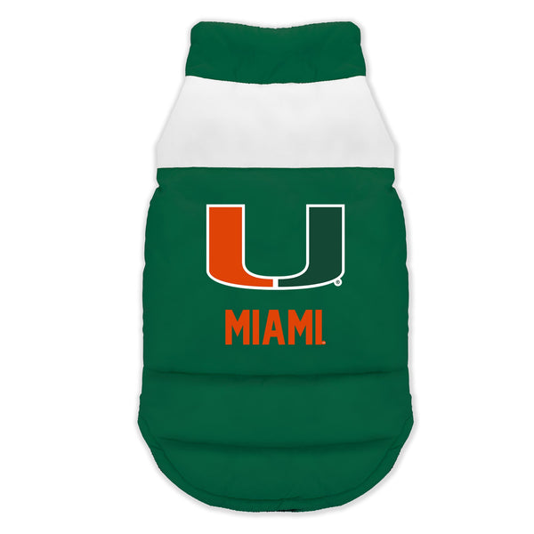 Wholesale Miami Hurricanes Pet Parka Puff Vest