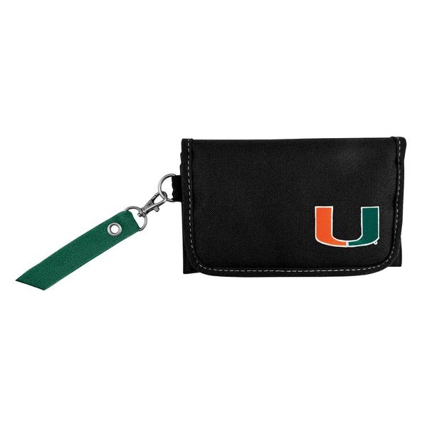 Wholesale Miami Hurricanes Ribbon Organizer Wallet Dark Green