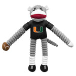 Wholesale Miami Hurricanes Team Sock Monkey Pet Toy Football