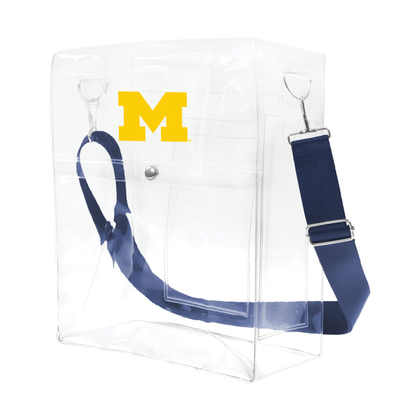 Wholesale Michigan Wolverines Clear Ticket Satchel Alt